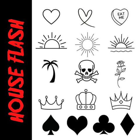 Heart and Sun Flash Tattoos Friday The 13th Flash tattoo Deal