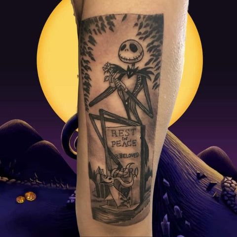 Jack on Zeros Grave Tattoo Best Nightmare Before Christmas Tattoos