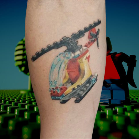 Lego Helicopter Tattoo Best Video Game Tattoo Ideas