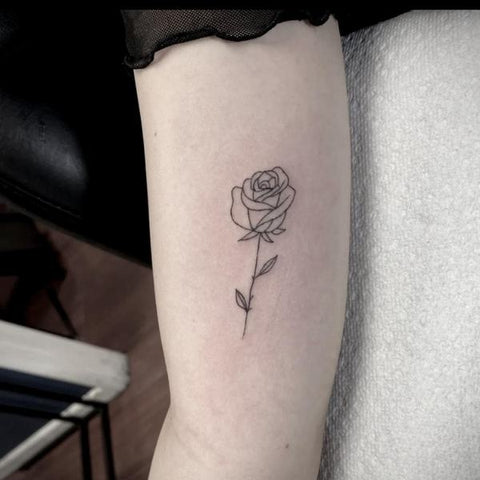 Black Line Work Flowers Tattoo by Zane Collins TattooNOW