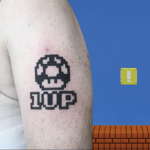 Mario One Up Tattoo Best Video Game Tattoo Ideas