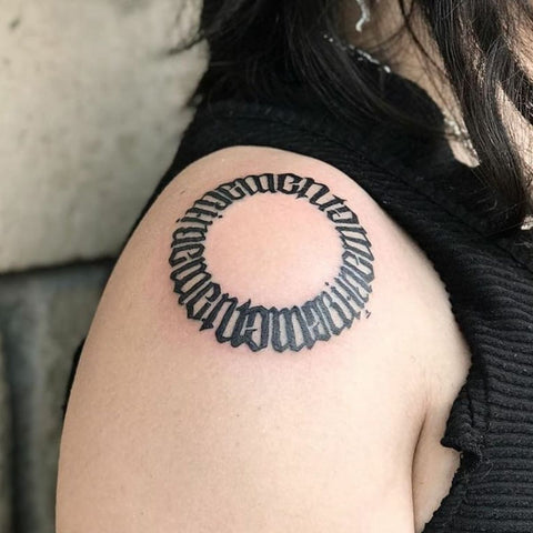 Memento Mori Circle Script Tattoo Top 10 Memento Mori Tattoos