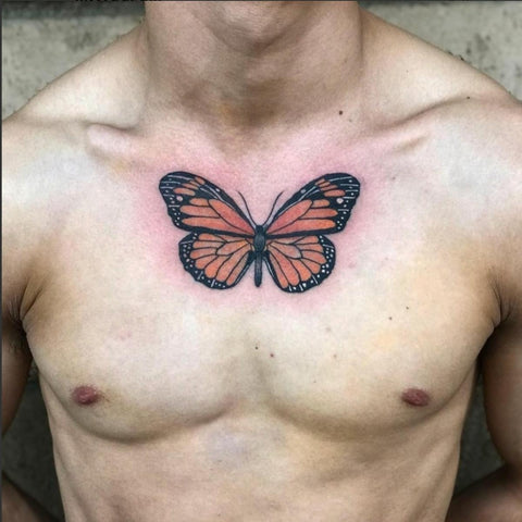 Handpoked chest piece Done in Newbury UK full power studios  rtattoos