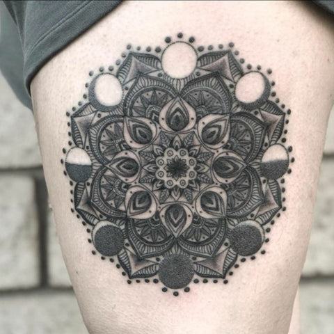 Moon Phases Mandala Tattoo Mandala Tattoo Ideas