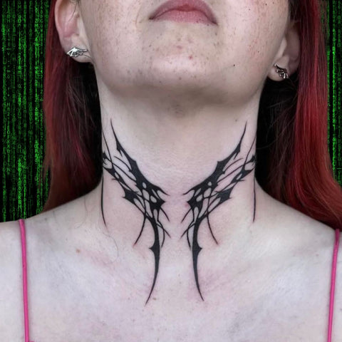 Cybersigilism Neck tattoo