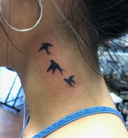 Neck tattoo Birds