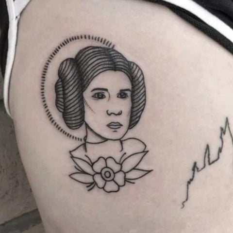 Princess Leia Traditional Tattoo Best Star Wars Tattoo Ideas