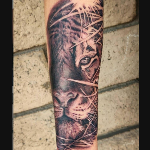 Tiger forearm piece by Michael Stade mikestatuering on instagram  r tattoo