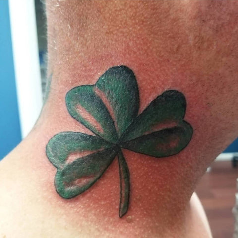 Shamrock Neck Tattoo st patricks day tattoos