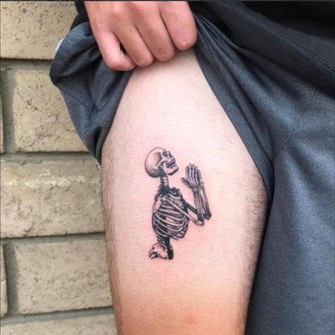 Praying Skeleton  Skeleton tattoos Skull tattoo design Chest piece  tattoos
