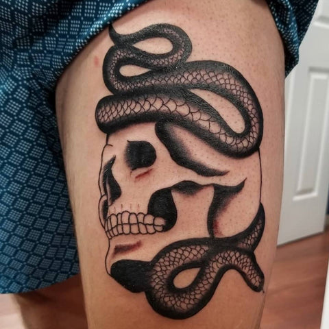 Snake head by Lenny Renken TattooNOW