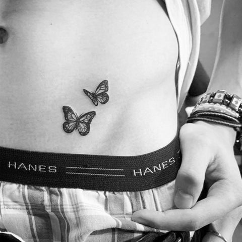 Butterfly on Hip Tattoo Idea
