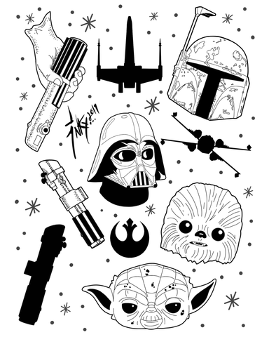 Buy Loungefly Star Wars Tattoo Flash Print Faux Wallet Multi One Size at  Amazonin