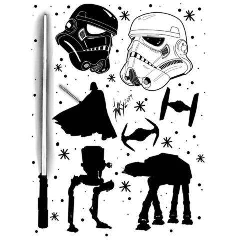 Star Wars Tattoo Flash Sheet Black Work Tattoos Best Star Wars Tattoo Ideas 2