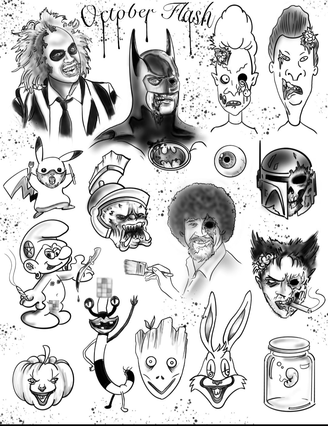 🎃 Spooky Doodles 🎃 | I drew up some fun tattoo flash of mu… | Flickr