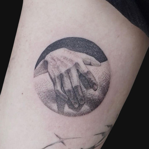 The Hand Of Pulto Tattoo Pointillism Tattoo Ideas