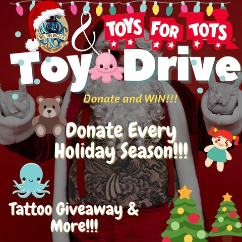 Toys For Tots Toy Drive Mr Inkwells Tattoo and Piercing Shop Charity Work