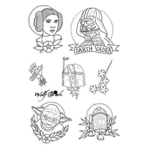 Traditional Star Wars Flash Tattoo Sheet Star Wars Tattoo Flash Sheet Black Work Tattoos Best Star Wars Tattoo Ideas
