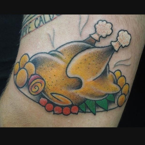 Turkey Cooked Tattoo Best Thanksgiving Tattoo Ideas