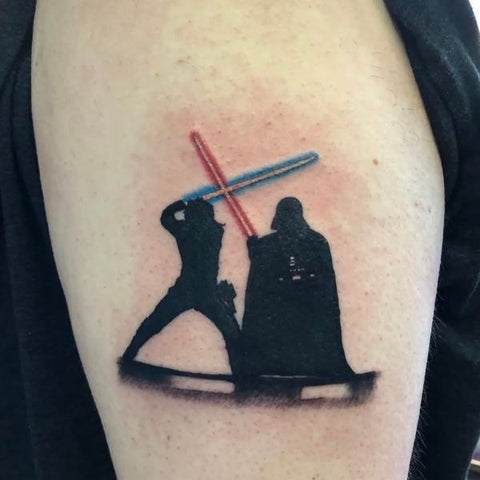 Vader and Luke Lightsaber Duel Tattoo Best Star Wars Tattoo Ideas