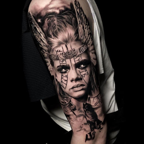 Female Warrior  Татуировки воинов Татуировки викингов Мифология  татуировки