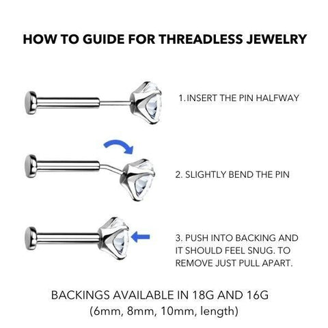Visual Guide How To Install and Remove Threadless Jewelry Threadless Jewelry Guide