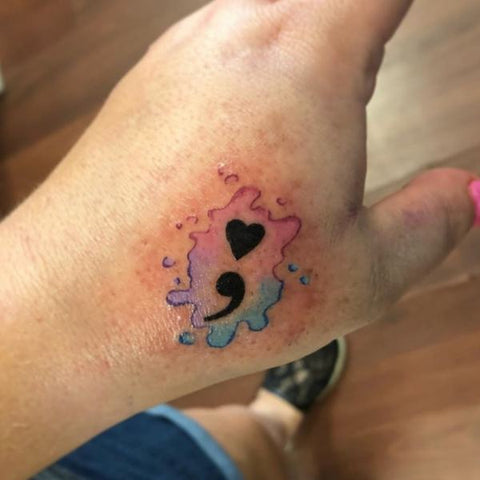 Tattoo uploaded by Katie  Small simple and important SemiColon Heart  mentalhealthawareness  Tattoodo