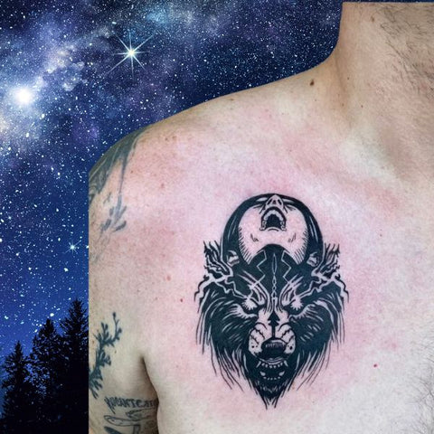 Wolf and Human Head Tattoo Best Wolf Tattoos