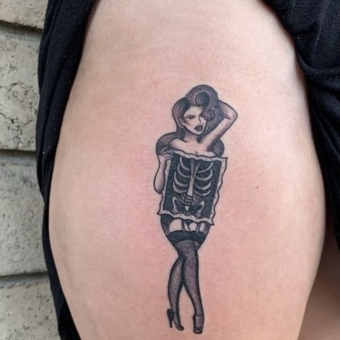 X Ray Pin Up Tattoo Best Skeleton Tattoo Ideas