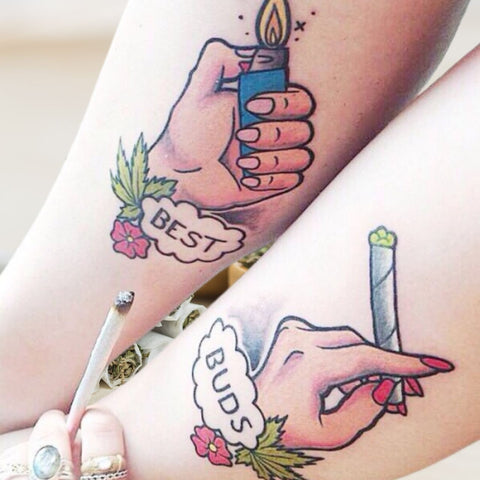 couples weed tattoo