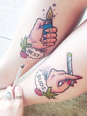 Best Buds Weed Couples Tattoo