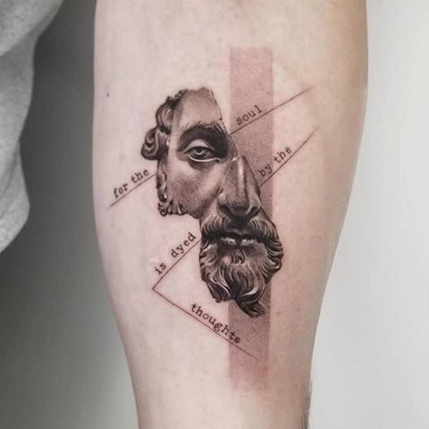 Marcus Aurelius With Quote Tattoo Best Stoic Tattoo Ideas