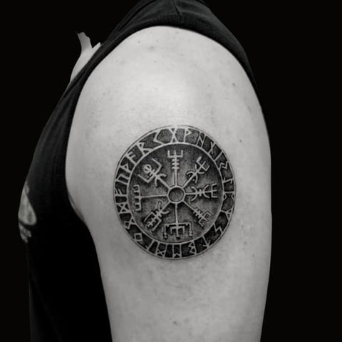 viking compass vegvisir with Runs Best Viking Tattoo Ideas