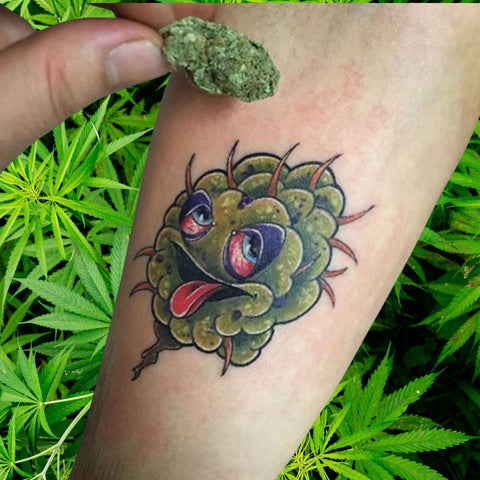 weed bud tattoo funny