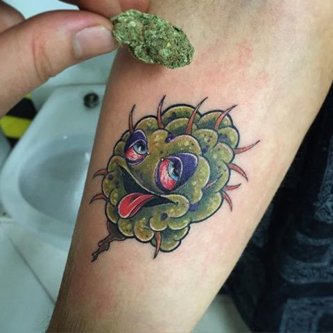 Tattoo uploaded by No Limit Ink • Weed leaf smoking chest tattoo • Tattoodo