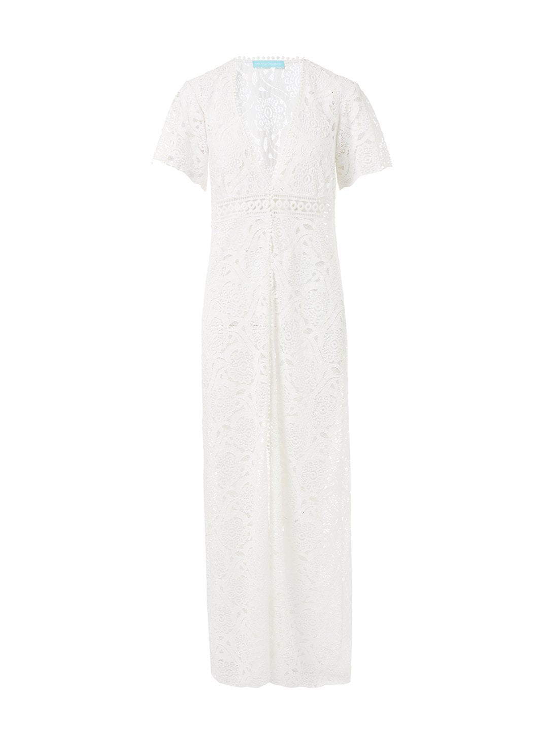 Gabrielle White Embroidered Lace Maxi Button Down Cover Up | Melissa ...