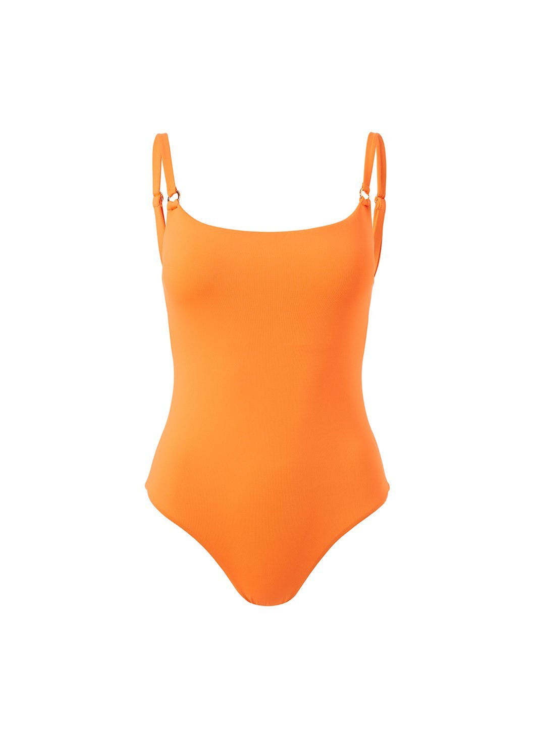 Melissa Odabash Casablanca Orange Branded Trim Halterneck Swimsuit ...