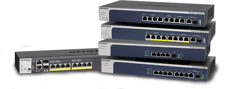 NETGEAR 5-SPEED/Multi-Giga Switch 通過Multi-Giga (5速) 交換機釋放網絡真正潛能，提供高速連