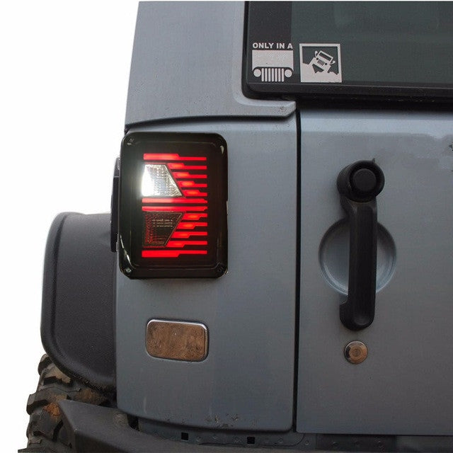 07-18 Jeep Wrangler LED Tail Lights with Arrow Turn Signal