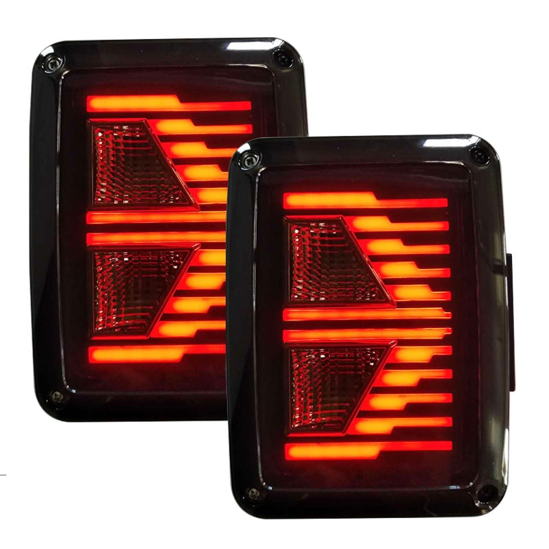 07-18 Jeep Wrangler LED Tail Lights with Arrow Turn Signal