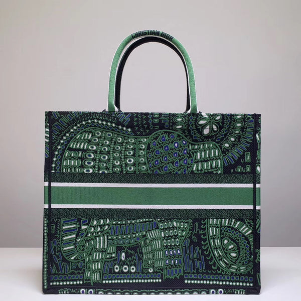 Dior GREEN DIOR BOOK TOTE DIOR ANIMALS EMBROIDERED CANVAS Pre-owned Us – Chinatopbags