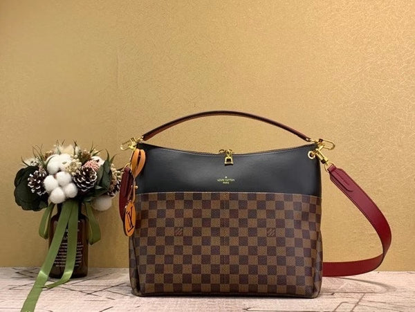 Louis Vuitton Handbag Maida Damier Ebene Canvas Khaki Leather Hand Shoulder  Bag