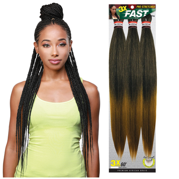 Sensationnel African Collection Jumbo Braid Pre Stretched X Pression Hair  6x 58” ( 2 Dark Brown ) 