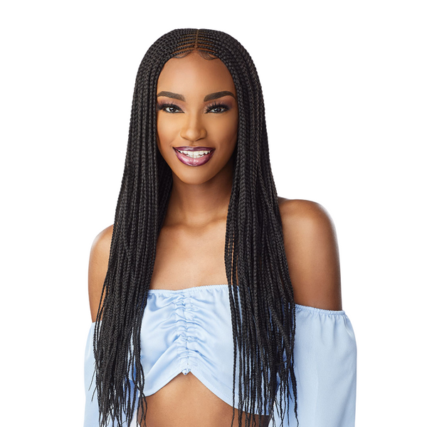 Cornrow Fulani Feedin Braided Box Braids Lace Front Wig Braid wigs