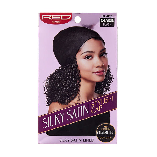 Kiss Colors & Care Silky Satin Day & Night Hair Bonnet Cap, Super