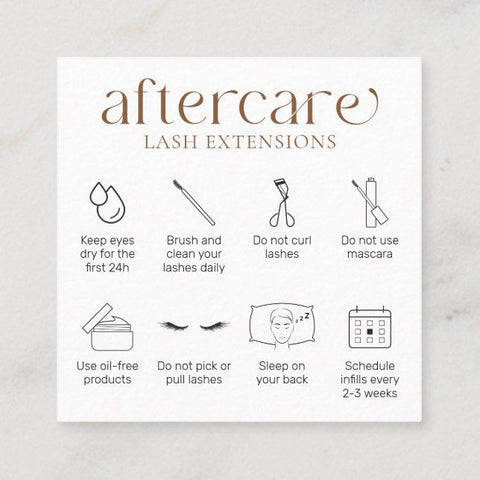 lash aftercare card