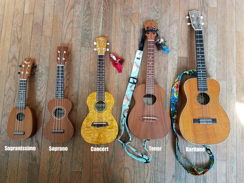 Sizes of Ukulele The Hug Strap