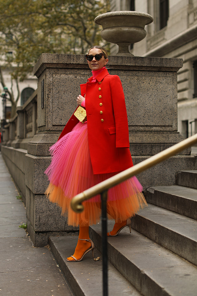 red tulle skirt outfit