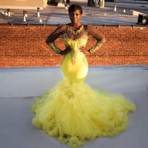 2019 yellow prom dresses