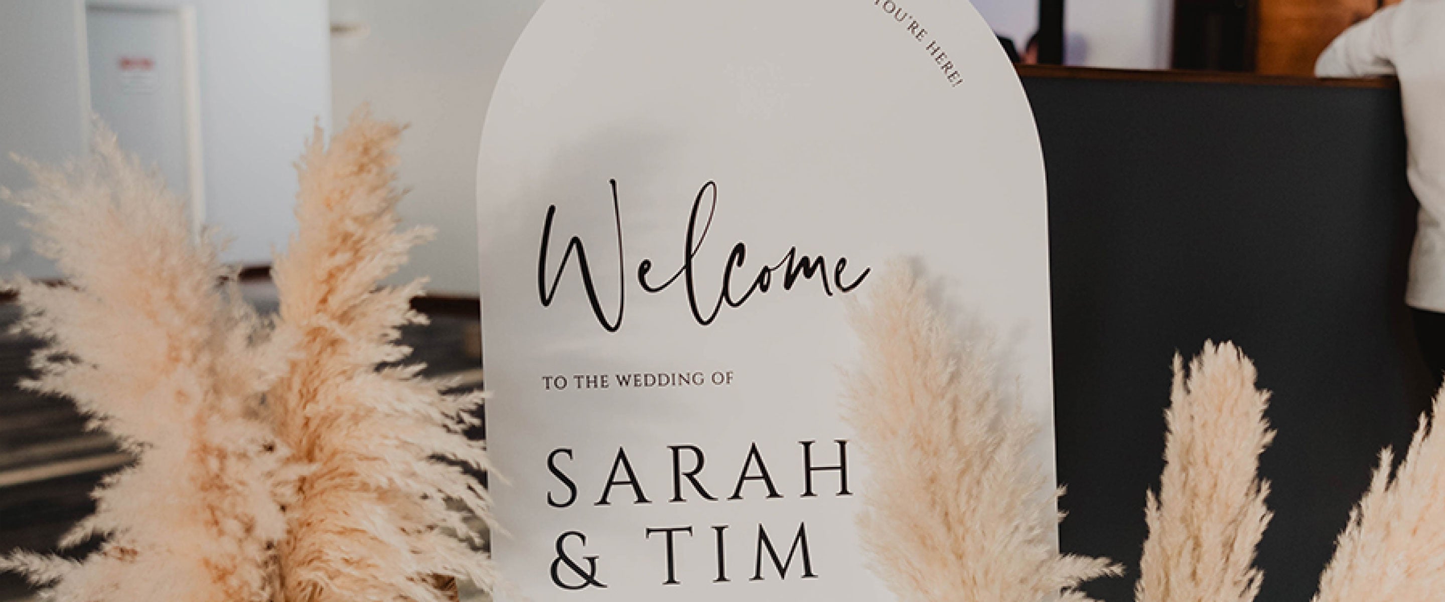 wedding welcome sign arch shape australia